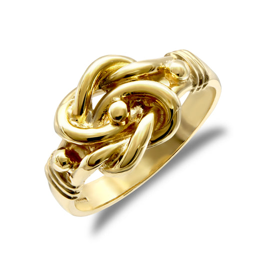 Mens Solid 9ct Gold  Double Knot Ring - JRN059