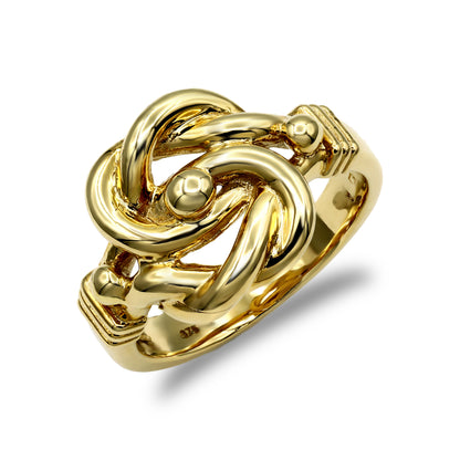 Mens Solid 9ct Gold  Double Knot Ring - JRN059A