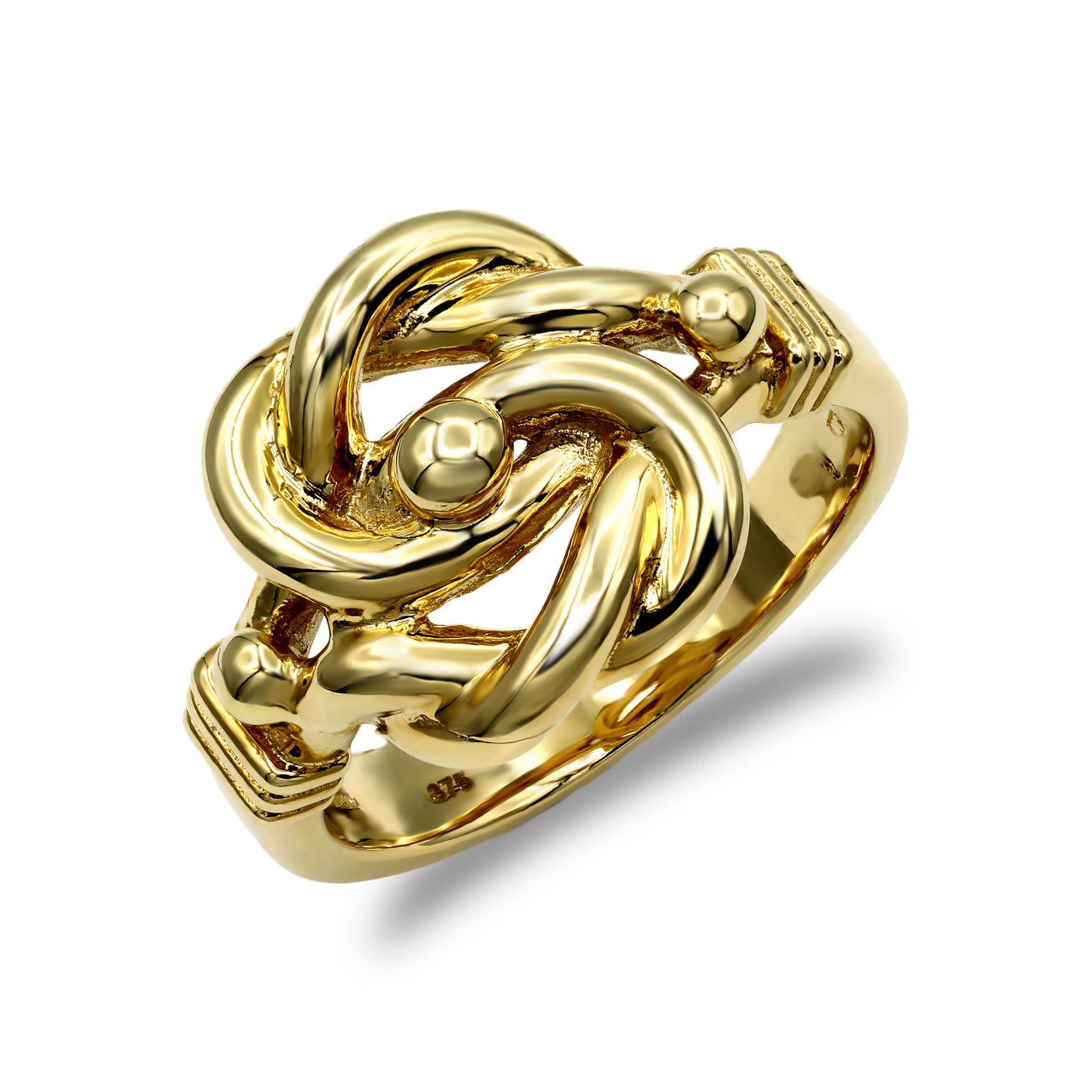 Mens Solid 9ct Gold  Double Knot Ring - JRN059