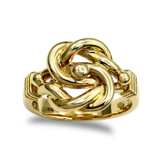 Mens Solid 9ct Gold  Double Knot Ring - JRN059A