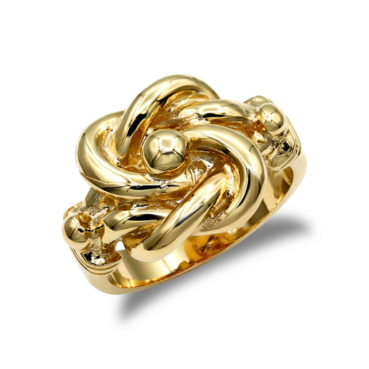 Mens Solid 9ct Gold  Double Knot Ring - JRN060