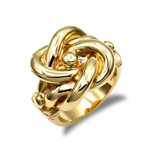 Mens Solid 9ct Gold  Double Knot Ring - JRN061