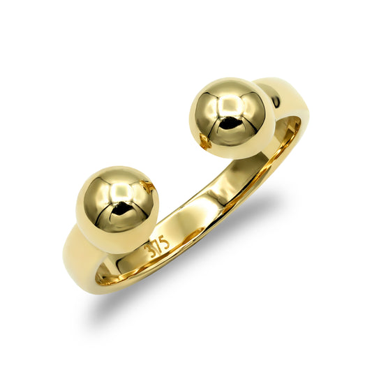 Ladies Solid 9ct Gold  Bead Torque Ring - JRN069