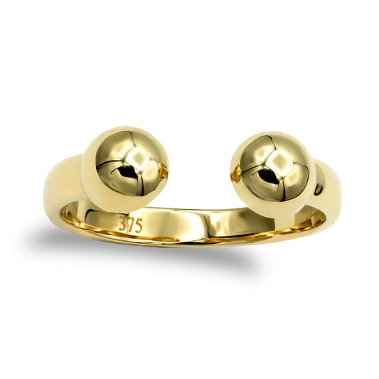 Ladies Solid 9ct Gold  Bead Torque Ring - JRN069