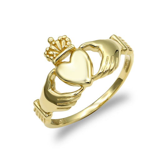 Men's Solid 9ct Gold  Claddagh (Chladaigh) Ring - JRN102