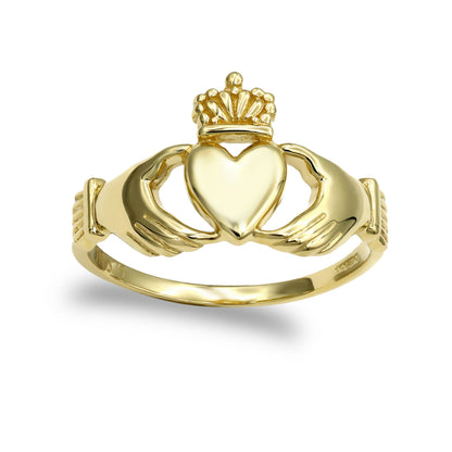 Solid 9ct Gold  Claddagh (Chladaigh) Ring - JRN102