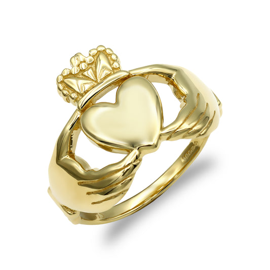 Men's Solid 9ct Gold  Claddagh (Chladaigh) Ring - JRN103