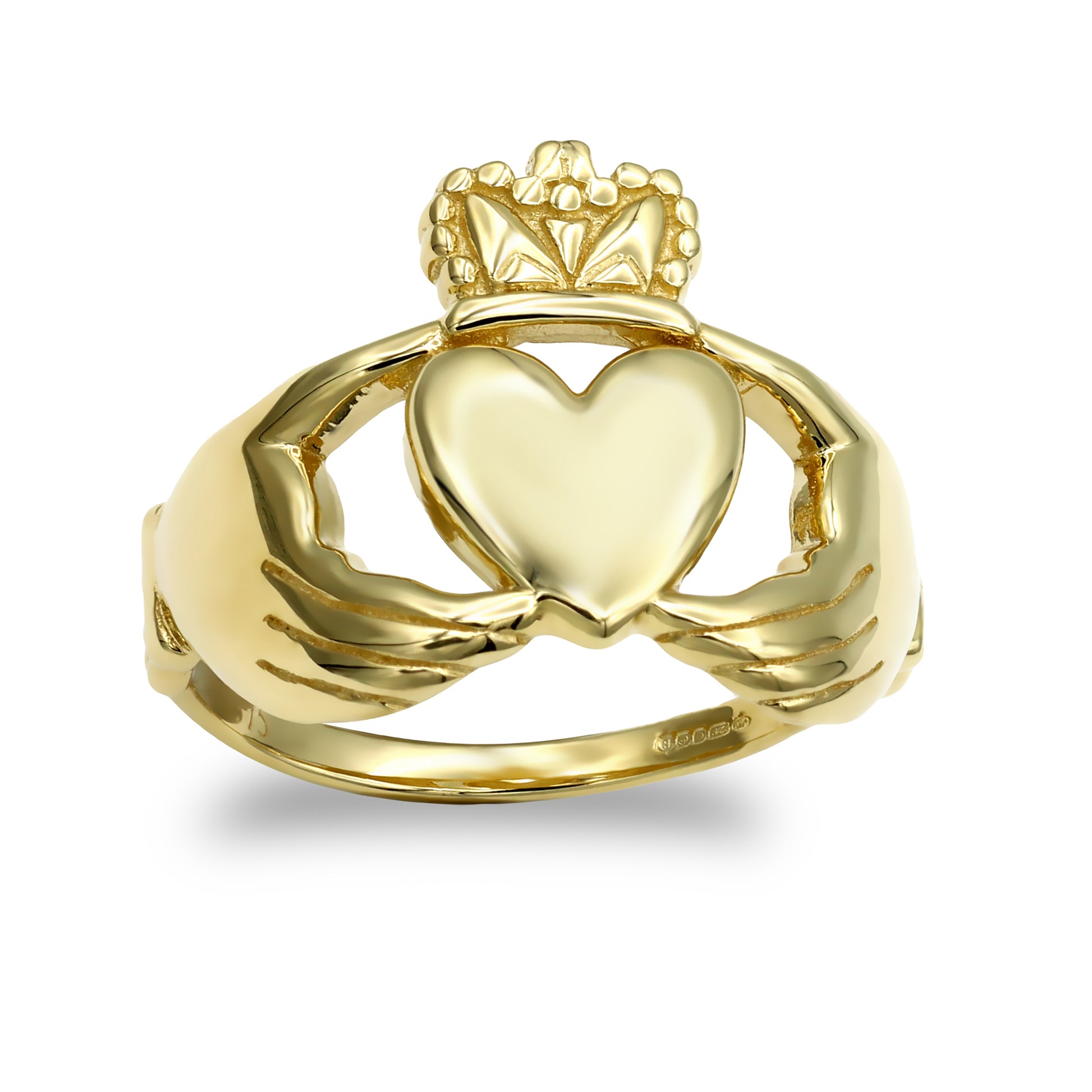 Men's Solid 9ct Gold  Claddagh (Chladaigh) Ring - JRN103