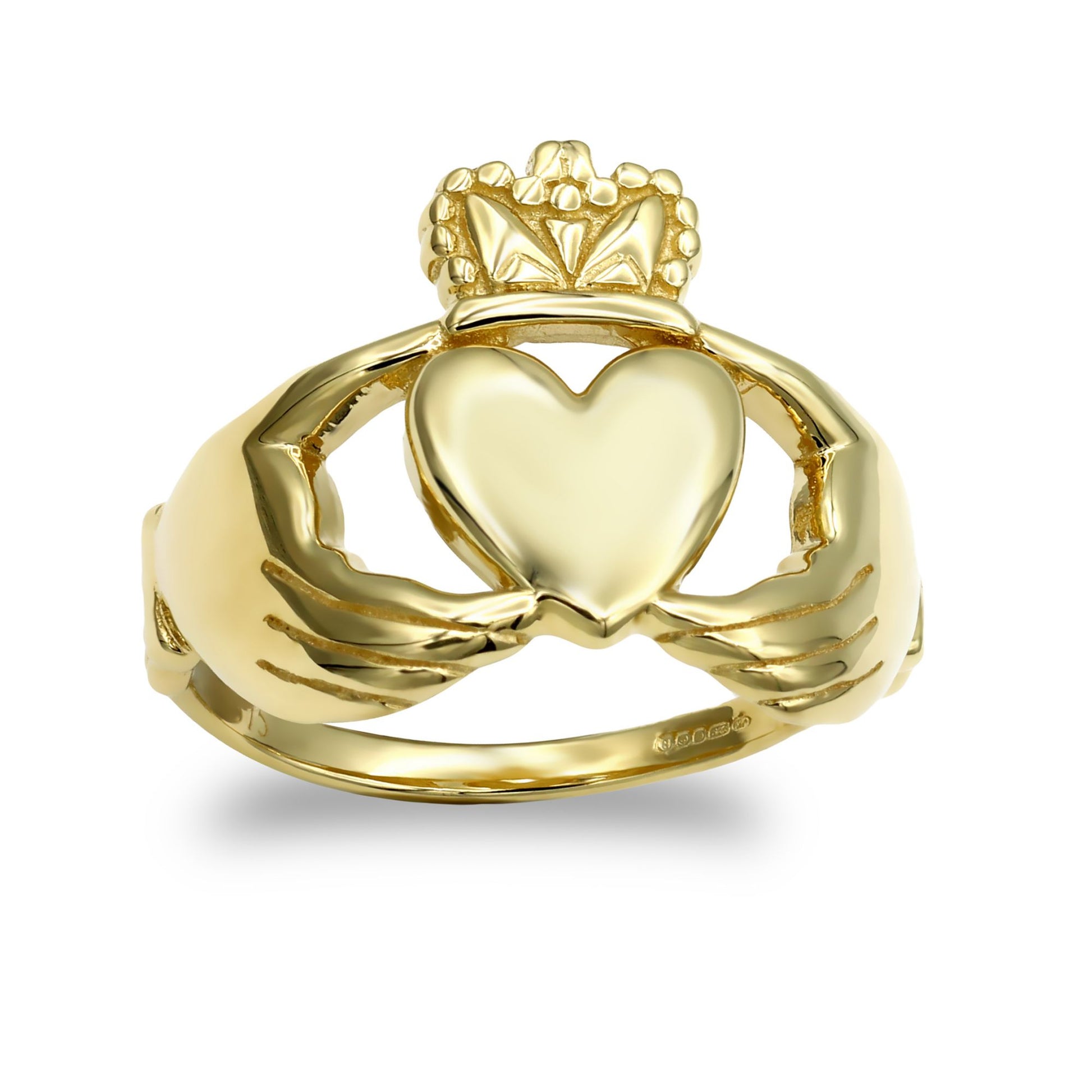 Solid 9ct Gold  Claddagh (Chladaigh) Ring - JRN103