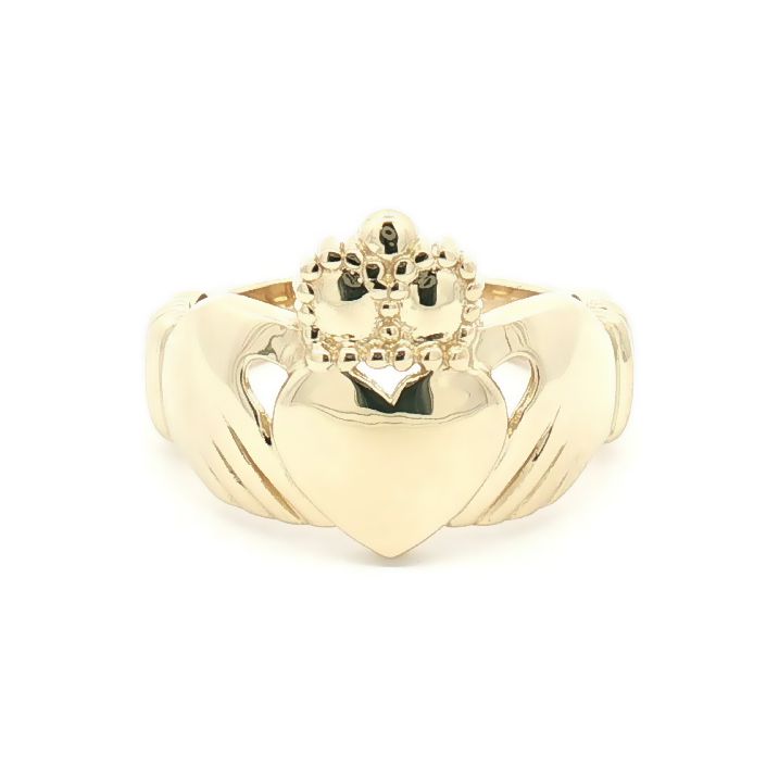 Mens Solid 9ct Gold  Claddagh (Chladaigh) Ring - JRN104A