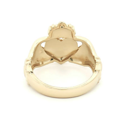 Mens Solid 9ct Gold  Claddagh (Chladaigh) Ring - JRN104A