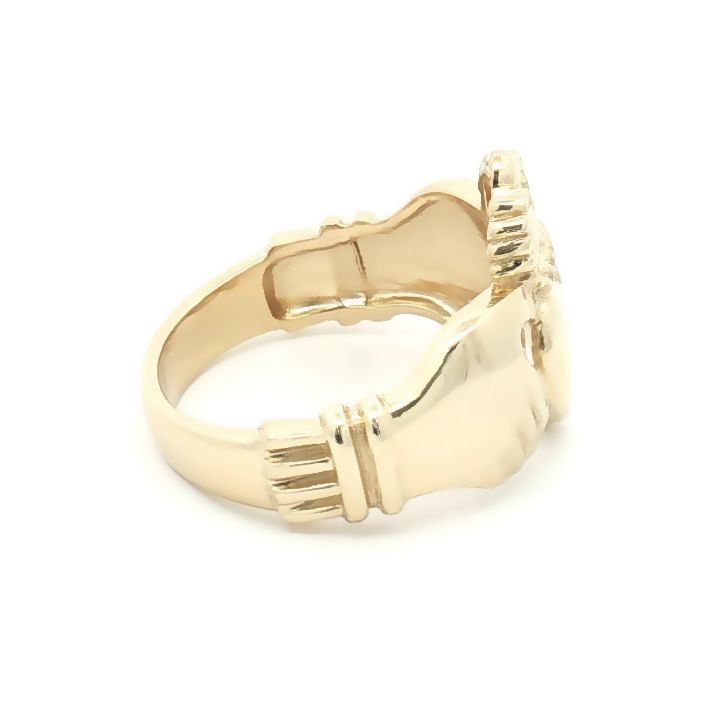 Mens Solid 9ct Gold  Claddagh (Chladaigh) Ring - JRN104A