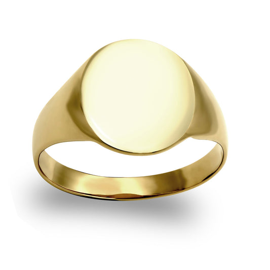 Mens Solid 9ct Gold  Oval Signet Ring - JRN134
