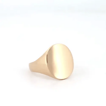 Mens Solid 9ct Gold  Oval Signet Ring - JRN134