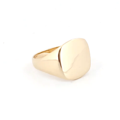 Mens Solid 9ct Gold  Square Cushion Signet Ring - JRN136