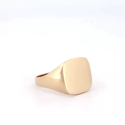 Mens Solid 9ct Gold  Square Cushion Signet Ring - JRN136