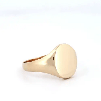Mens Solid 9ct Gold  Oval Signet Ring - JRN138