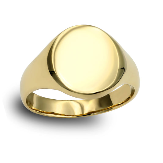 Mens Solid 9ct Gold  Oval Signet Ring - JRN138