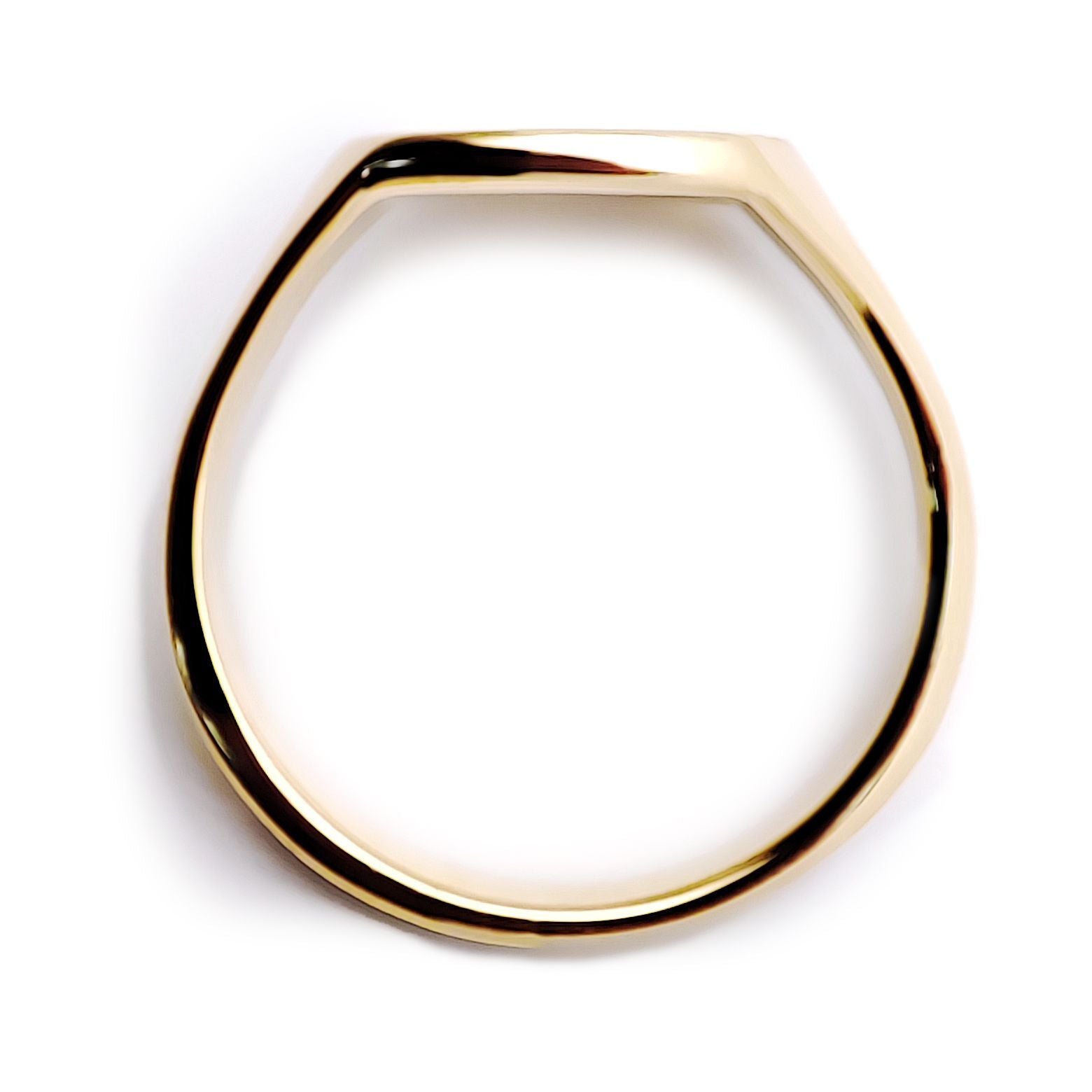 Mens 9ct Gold  Diamond Cut Square Cushion Signet Ring - JRN141
