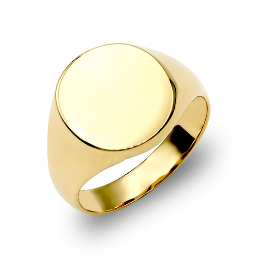Mens Solid 9ct Gold  Oval Signet Ring - JRN142