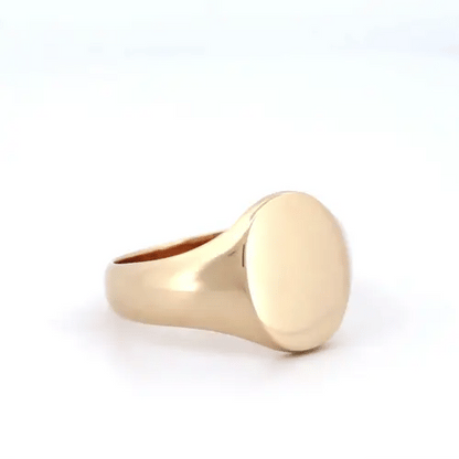 Mens Solid 9ct Gold  Oval Signet Ring - JRN142