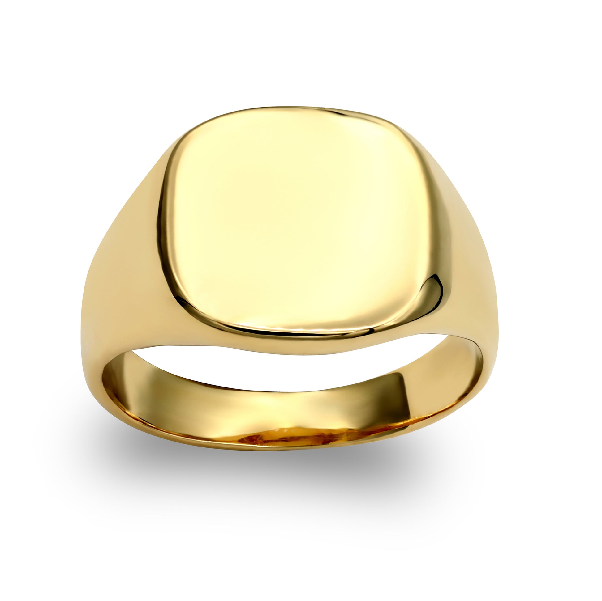 Mens Solid 9ct Gold  Square Cushion Signet Ring - JRN144