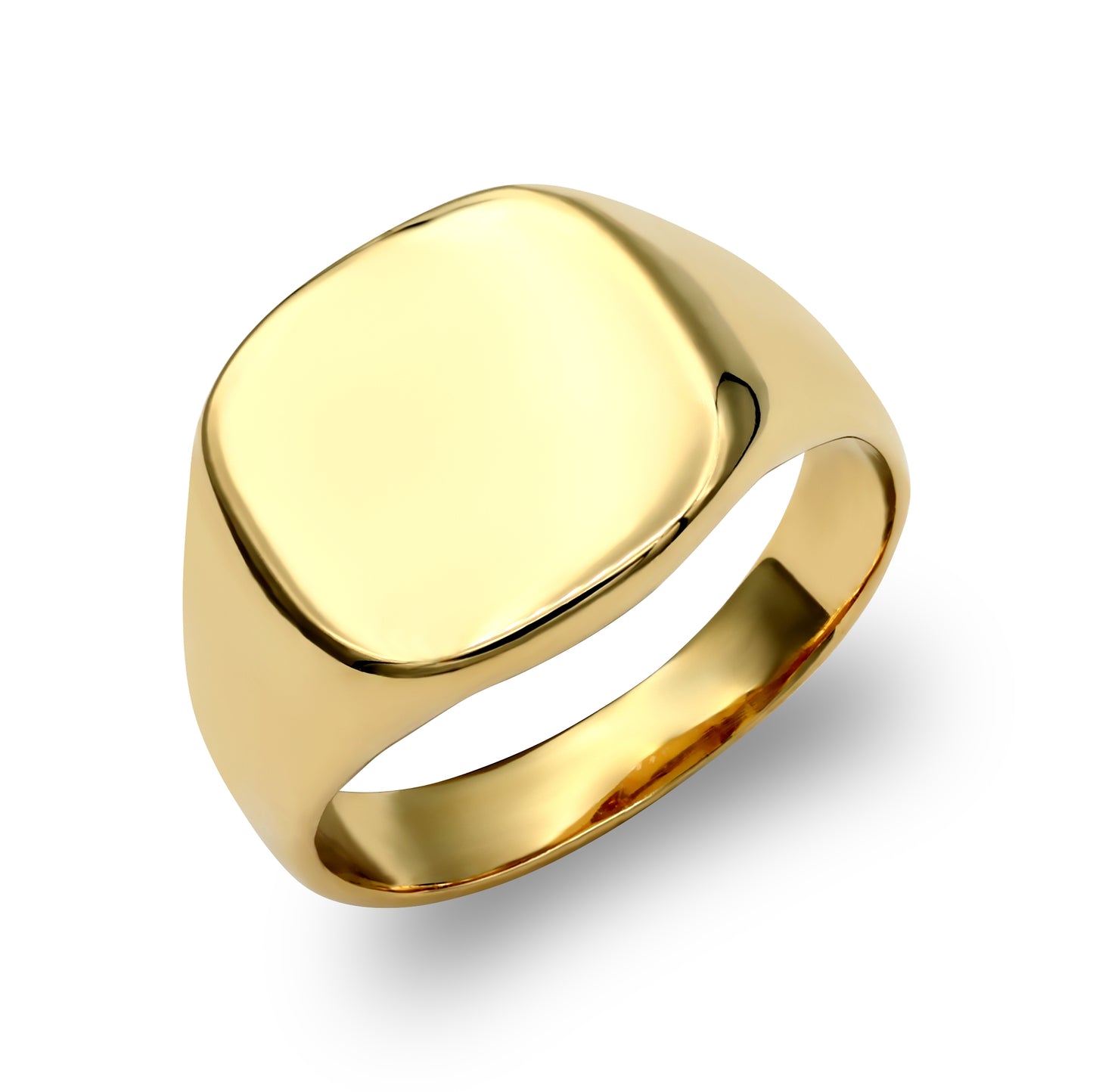 Mens Solid 9ct Gold  Square Cushion Signet Ring - JRN144