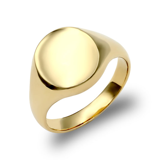 Mens Solid 9ct Gold  Oval Signet Ring - JRN146