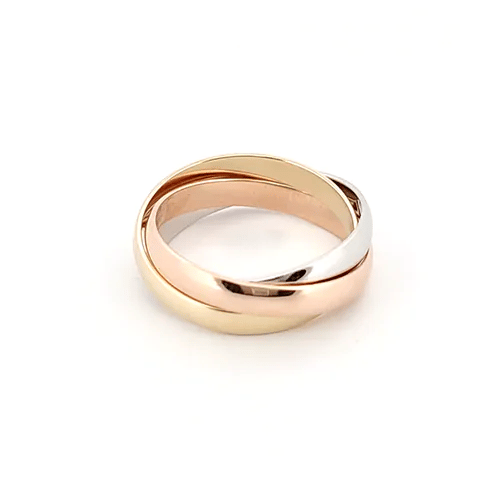 9ct 3-Colour Gold  Interlocked 3mm Russian Wedding Ring - JRN156