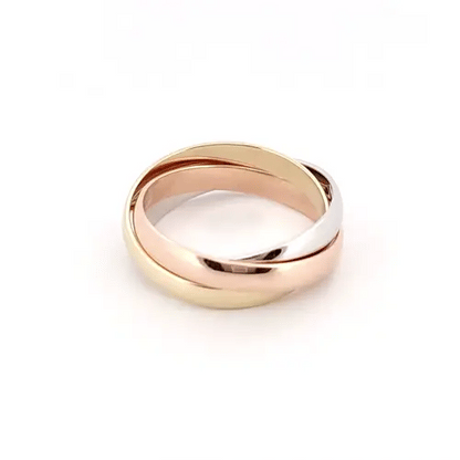 9ct 3-Colour Gold  Interlocked 3mm Russian Wedding Ring - JRN156