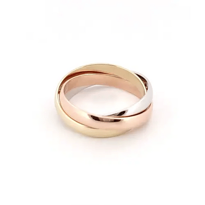 9ct 3-Colour Gold  Interlocked 3mm Russian Wedding Ring - JRN156