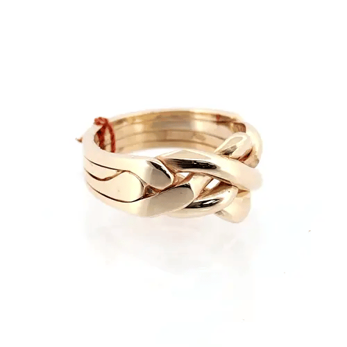 Unisex Solid 9ct Gold  4 Piece Puzzle Ring - JRN158