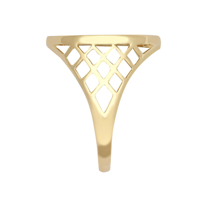 9ct Gold  St George Dragon Slayer Basket 10th-Krugerrand-Size Ring - JRN164