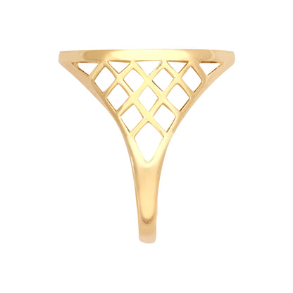 9ct Gold  St George Dragon Slayer Basket Half-Sovereign-Size Ring - JRN165