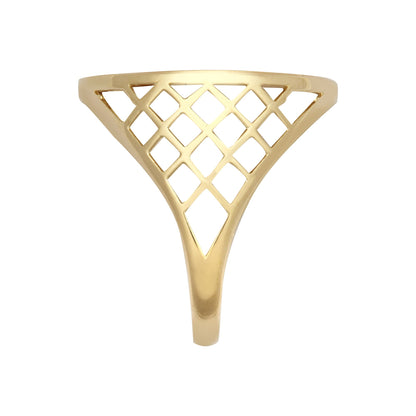 9ct Gold  St George Dragon Slayer Basket Full-Sovereign-Size Ring - JRN166