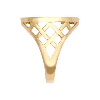 9ct Gold  Thick Basket St George Ring (Half Sov Size) - JRN170-H