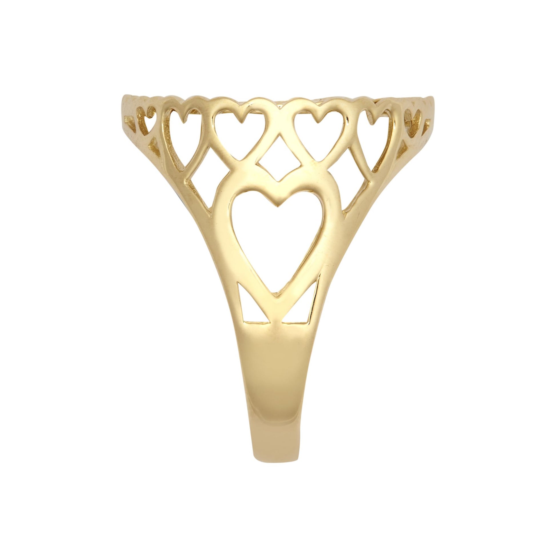 9ct Gold  Love Hearts 10th Oz Krugerrand Brittania Coin Mount Ring - JRN171-T
