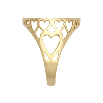 9ct Gold  Love Hearts 10th Oz Krugerrand Brittania Coin Mount Ring - JRN171-T
