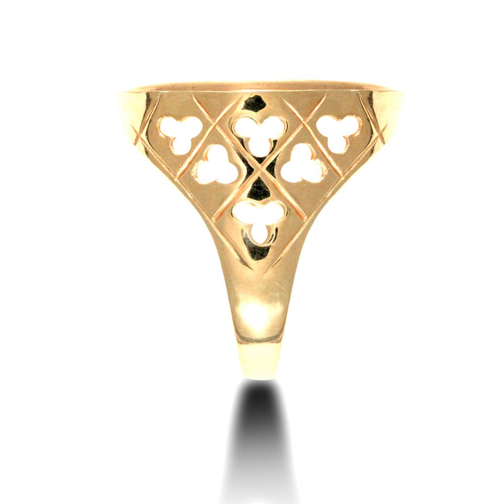 9ct Gold  Clubs Clovers St George Ring (Half Sov Size) - JRN177-H