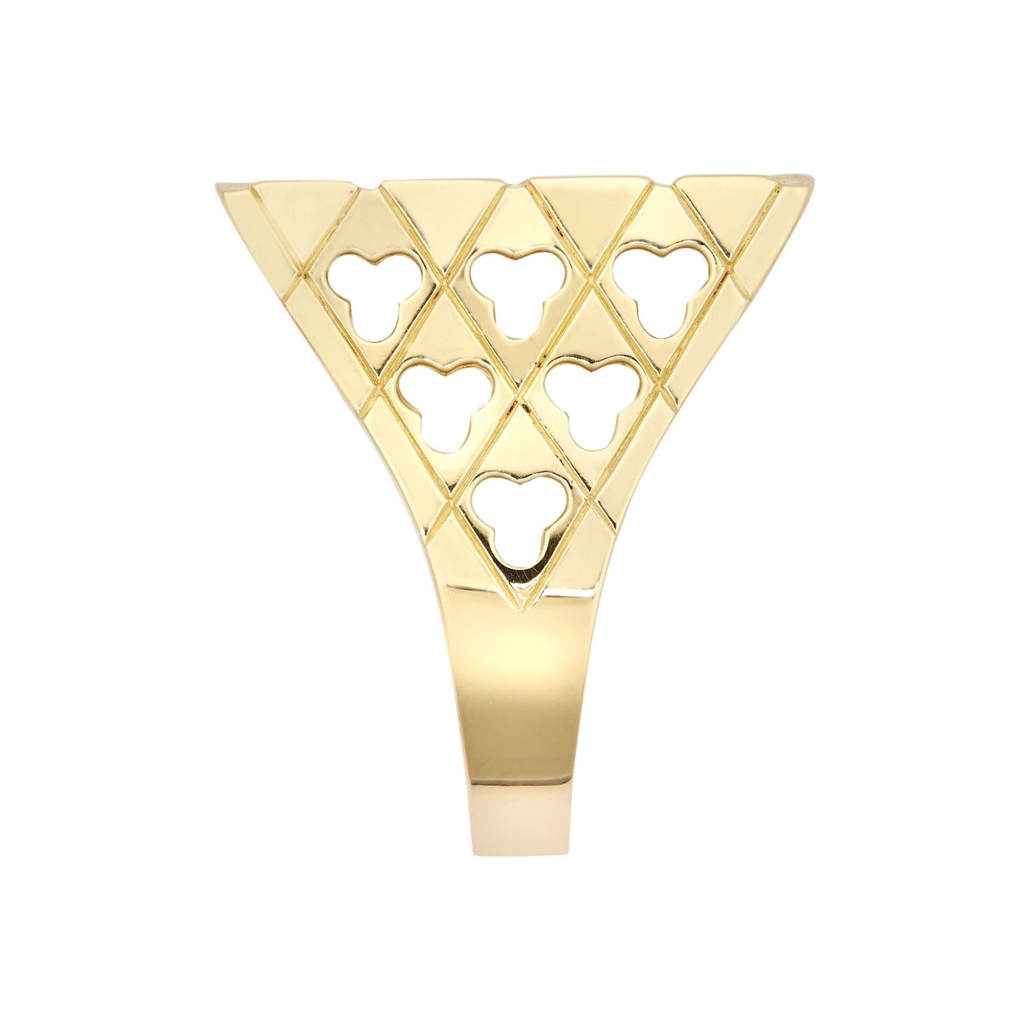 9ct Gold  Clubs Clovers Square Top St George Ring (Half Sov Size) - JRN178-H