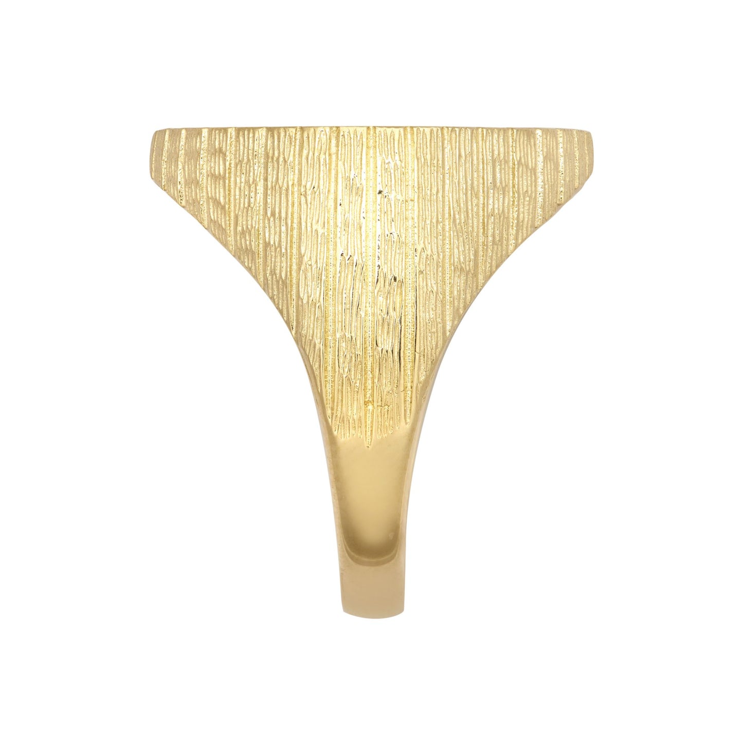 9ct Gold  Ribbed Barked St George Ring (Full Sov Size) - JRN183-F