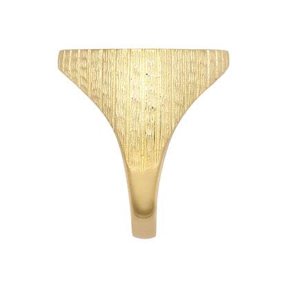 9ct Gold  Ribbed Barked St George Ring (Full Sov Size) - JRN183-F