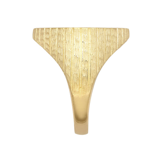 9ct Gold  Ribbed Barked St George Ring (Half Sov Size) - JRN183-H