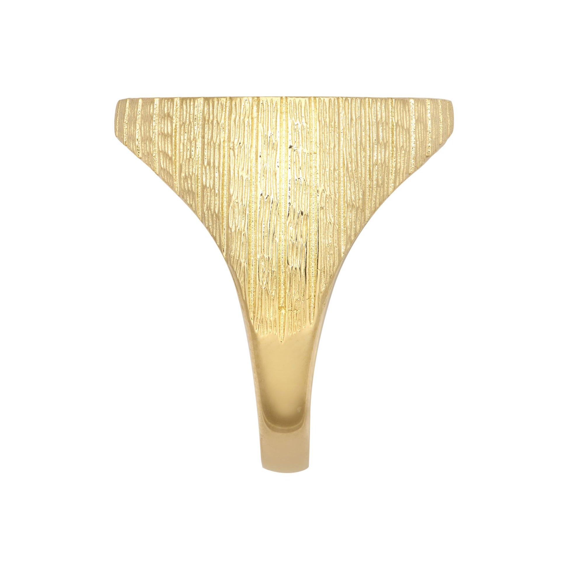 9ct Gold  Ribbed Barked Half Sovereign Mount Ring - JRN183-H