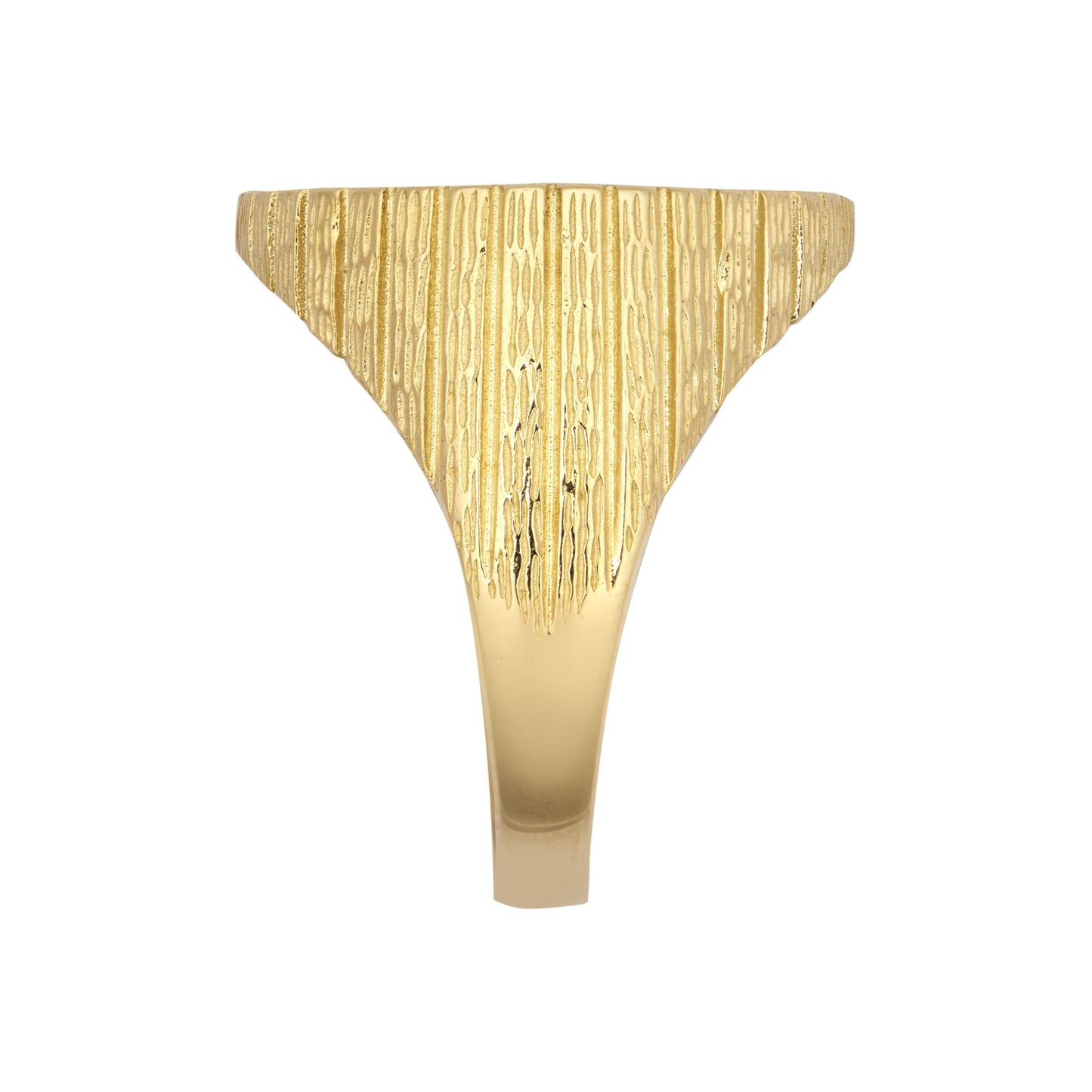 9ct Gold  Tree Bark Quarter Sovereign Coin Mount Ring - Silver Cup - JRN183-Q