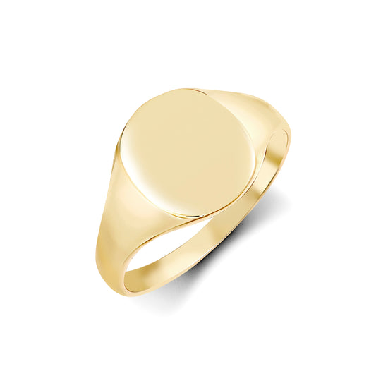 Boys Solid 9ct Gold  Oval Signet Ring - JRN456