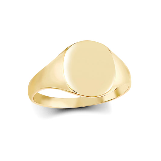 Boys Solid 9ct Gold  Oval Signet Ring - JRN456