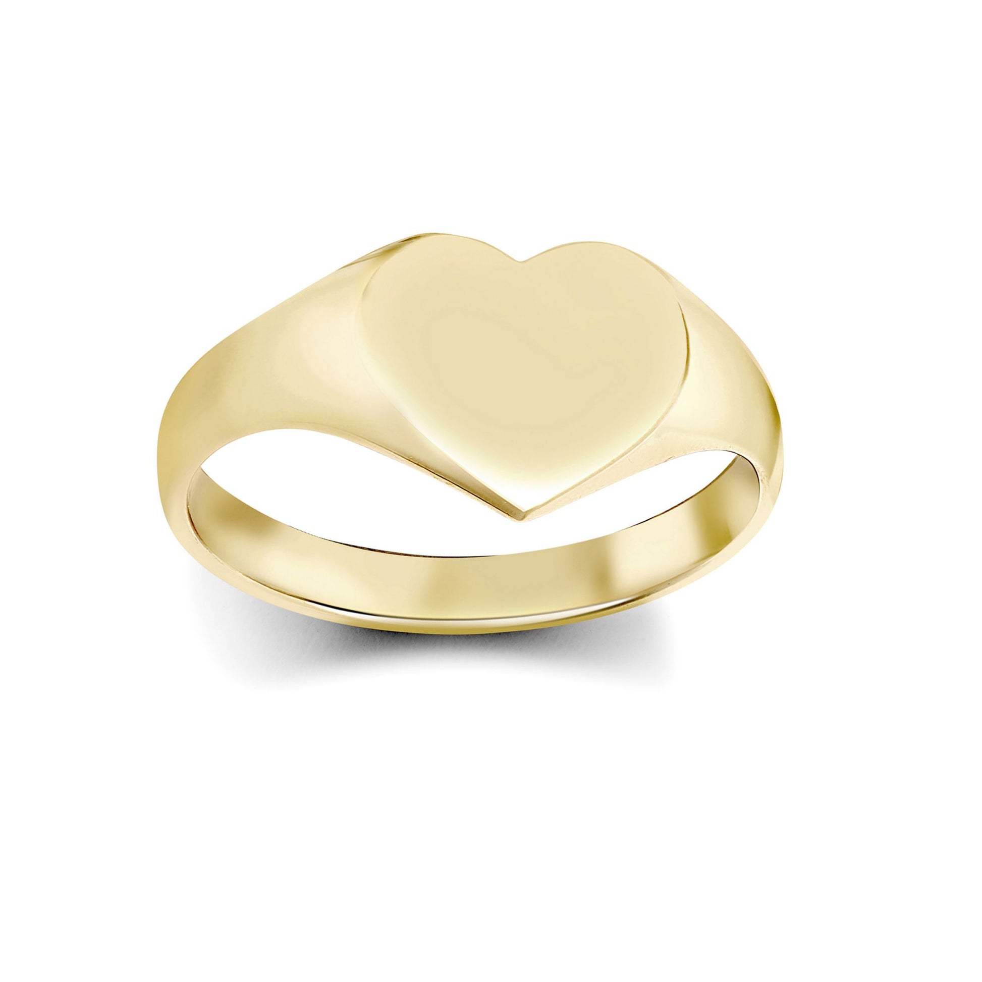 Ladies Solid 9ct Gold  Love Heart Signet Ring - JRN458