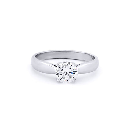 9ct White Gold  CZ Solitaire Engagement Ring 6.5mm 1.00cts - JRN510