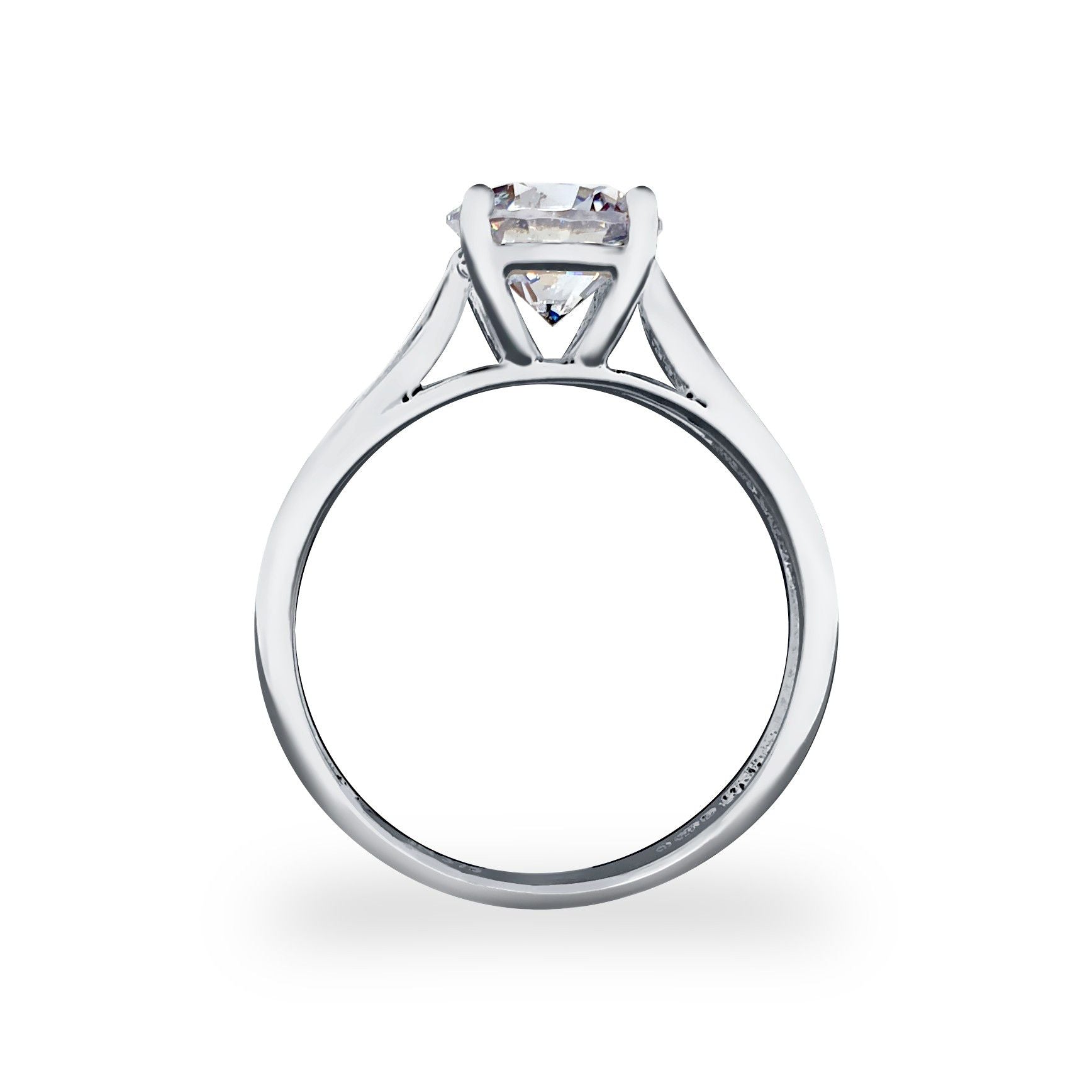 9ct White Gold  CZ Solitaire Shoulder Engagement Ring 7mm 1.25cts - JRN511